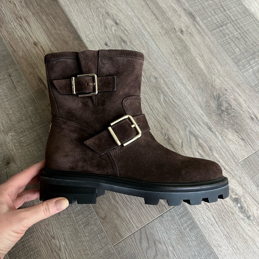 Jimmy Choo Suede Ankle Moto Boots